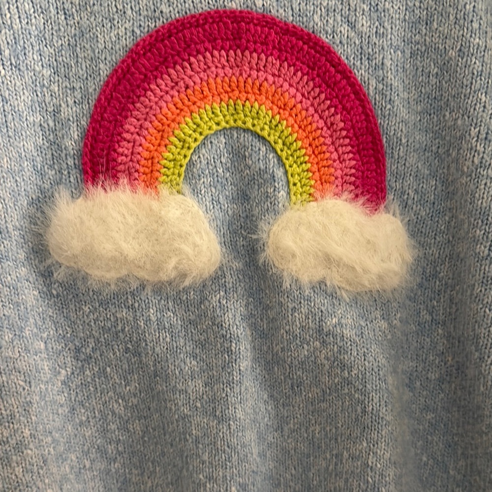Hatley Blue Sweater with Rainbow Design - Picture 2 of 3